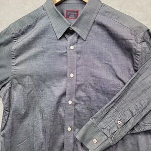 UNTUCKit Shirt Mens Sz L Slim Blue Chambray Style Preppy Button Up Long Sleeve‎